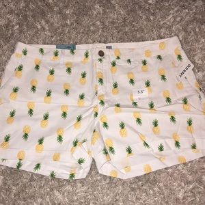 white pineapple shorts 2 for $25